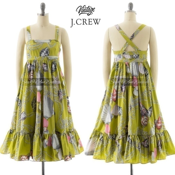 J.Crew pale green nautical shell print ‘Talitha’ style dress *shop@iamwarrior - Picture 6 of 17